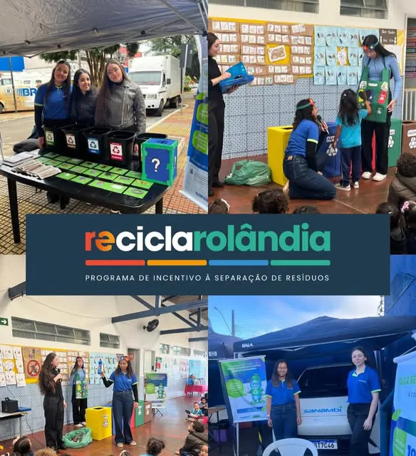 Equipe do Recicla Rolândia em atividade de educação ambiental